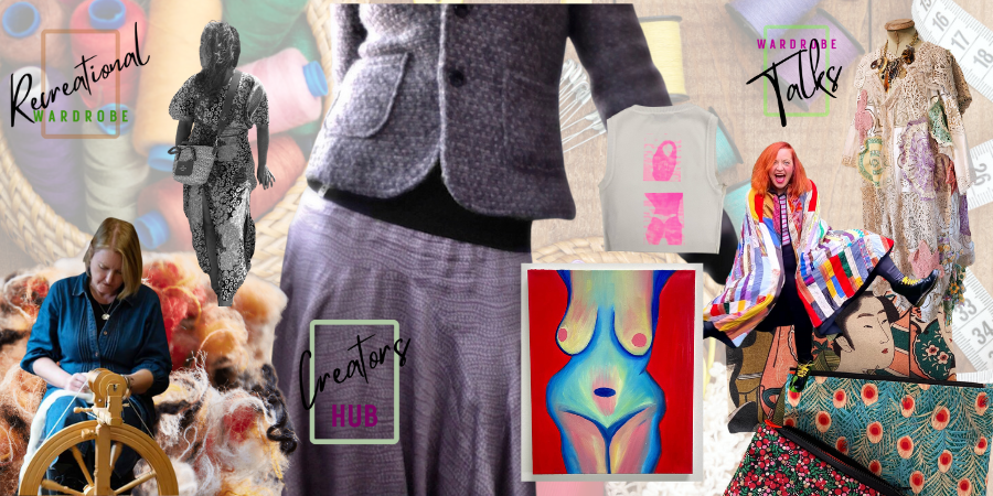 a collage of Recreational Wardrobe CIC directors craft and art